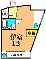 フジハイツ 1階ワンルームの間取り