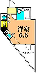 東急大井町線 大井町駅 徒歩4分の賃貸マンション 2階ワンルームの間取り