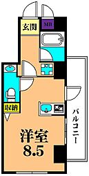 JR京浜東北・根岸線 大井町駅 徒歩9分の賃貸マンション 8階ワンルームの間取り