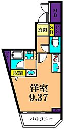 SOLASIAresidence大井町 ワンルームの間取図画像