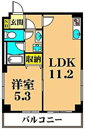 メーゾン俊2nd 1LDKの間取図画像