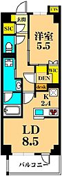 フレンシア目黒洗足 1LDKの間取図画像