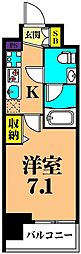シティインデックス大井町 1Kの間取図画像