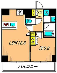 カスタリア大森II 10階1LDKの間取り