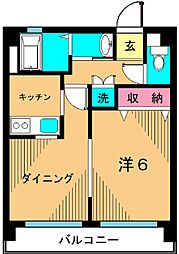 浅間マンション 5階1LDKの間取り