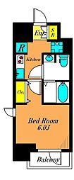 レジディア大森2 1Kの間取図画像