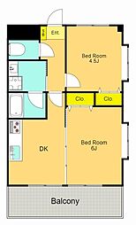 ウイルファースト 2DKの間取図画像