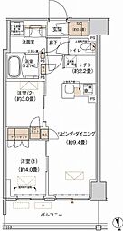 プライムネクサス大森北 2LDKの間取図画像