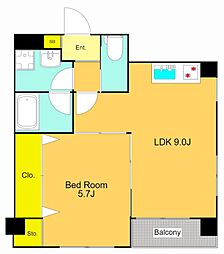 湯建ビル 1LDKの間取図画像