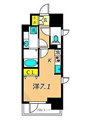 レジディア大森2 ワンルームの間取図画像