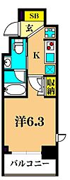 プライマル大森 1階1Kの間取り