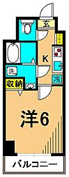 グリフィン品川大井 9階1Kの間取り