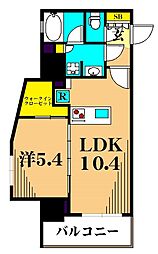 ParkCube大井町レジデンス 1LDKの間取図画像