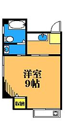 澤田ビル 1Kの間取図画像