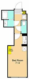 REPURE南大井RESIDENCE ワンルームの間取図画像