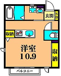 Iris大井町 ワンルームの間取図画像