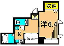 北参道トゥアル 1Kの間取図画像