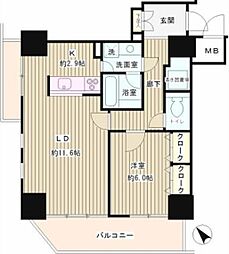 トレステージ目黒 5階1LDKの間取り