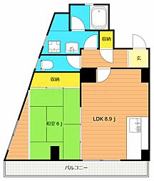 文栄マンション 2階1LDKの間取り