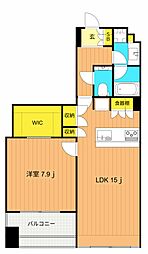 サンクタス武蔵小山 1LDKの間取図画像
