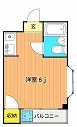 アローニアノムラ ワンルームの間取図画像