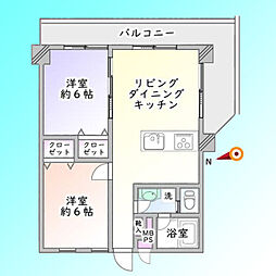 メゾン西川口 2LDKの間取図画像