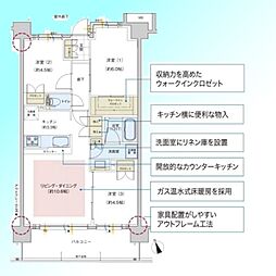 アンビシャス西川口 3LDKの間取図画像