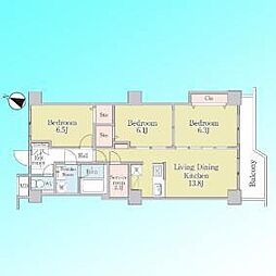 スカイフロントタワー川口 3LDKの間取図画像