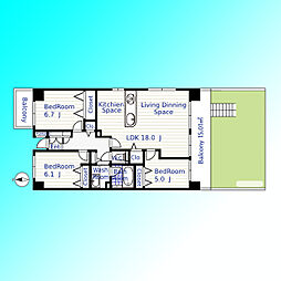 コープ野村青木町公園 3LDKの間取図画像