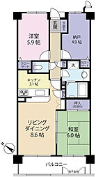 大宮宮原ローヤルコーポ 2SLDKの間取図画像