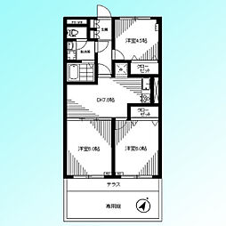 キャニオンマンション第二蕨 3DKの間取図画像