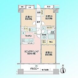 ダイアパレス鳩ケ谷本町 3LDKの間取図画像