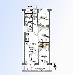 芝園ハイツ2号棟 3LDKの間取図画像