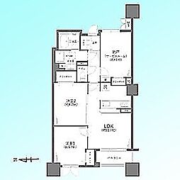ラムザタワーA棟 2SLDKの間取図画像