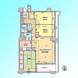 ライオンズプラザ川口 3LDKの間取図画像