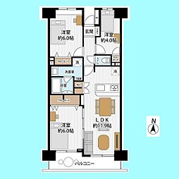 北浦和パークホームズ 3LDKの間取図画像