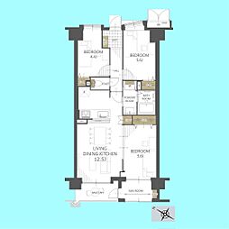 ラミーユ浦和ハイライズファーストキャッスル 3LDKの間取図画像