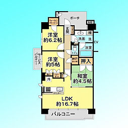 オーベル川口並木 3LDKの間取図画像