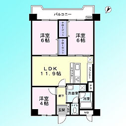 藤和西川口コープ2 3LDKの間取図画像