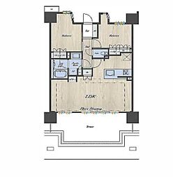 ライオンズ川口並木グランゲート 2LDKの間取図画像