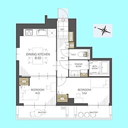 ワコー赤羽マンション 2DKの間取図画像