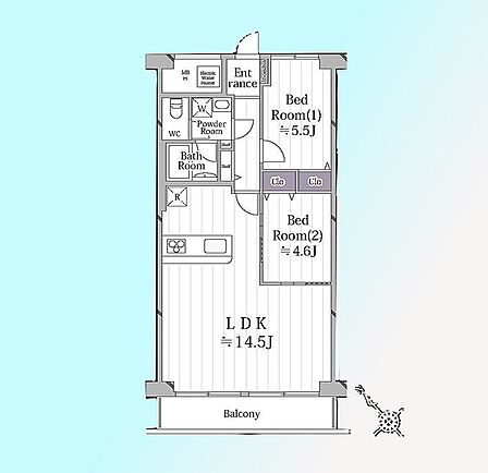 2LDK 間取り