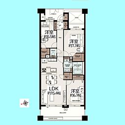 ライオンズヴィアーレ浮間公園 3LDKの間取図画像