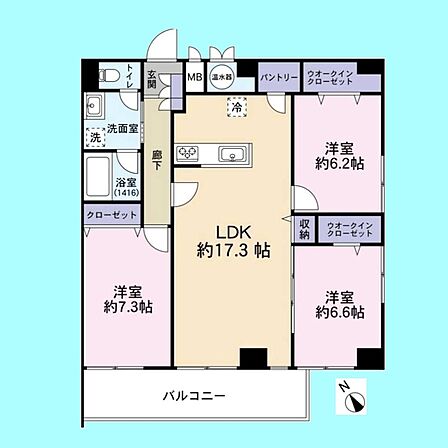 3LDK 間取り