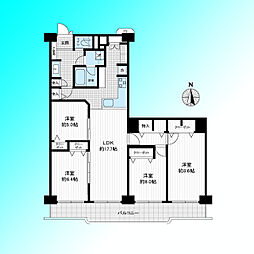 恒陽大宮公園マンション 4LDKの間取図画像