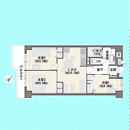 南浦和センチュリーマンション 3LDKの間取図画像