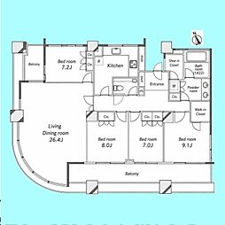 ザ・タワー・グランディア 4LDKの間取図画像