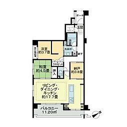小田急小田原線 経堂駅 徒歩13分の賃貸マンション 1階2SLDKの間取り