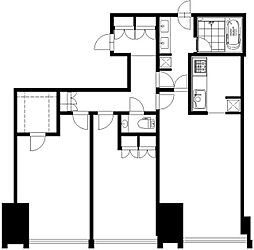 ラ・トゥール新宿グランド 16階2LDKの間取り