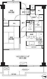 クーラムコート 1階2LDKの間取り